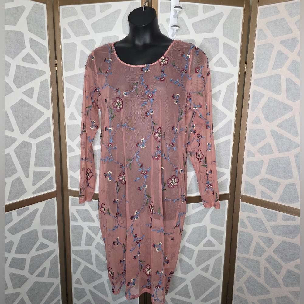 Curvy Sense Sheer Tunic Dress | Size 4X